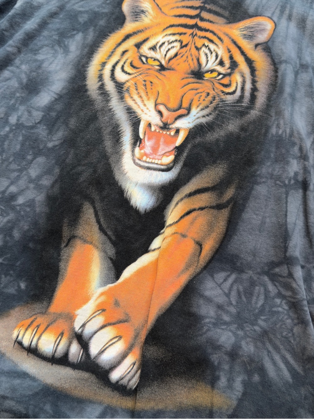 Vintage The Mountain T Shirt 1990s Tie Dye Tiger Mens XL VTG Y2K - Picture 2 of 8